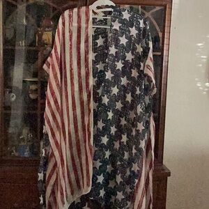 American Flag Kimono duster with tassels
